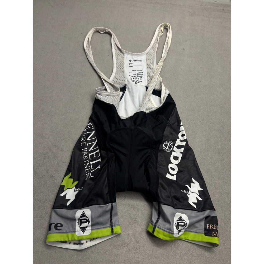 Panache Mens Cycling Bib Shorts Black Grey Green Padded Road Bike Size Medium